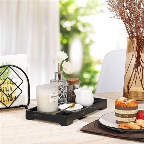 Vanity Tray, Bathroom Tray Toilet Tank Storage Tray, Resin Kitchen - Picture 4 of 7